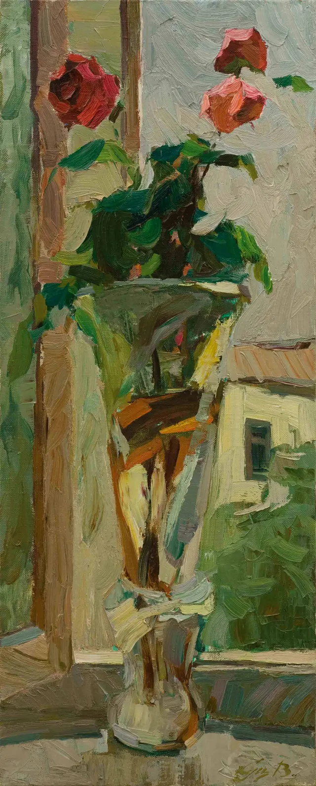 Bouquet. Canvas, oil. Size: 100х40. Year: 1996