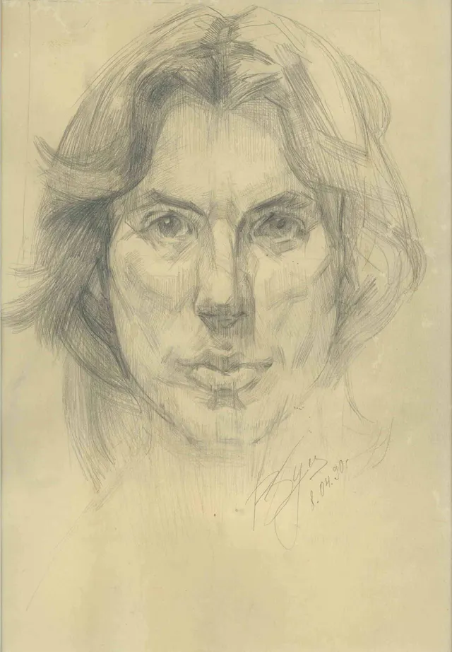 Автопортрет. Карандаш. бумага. 1990 г.