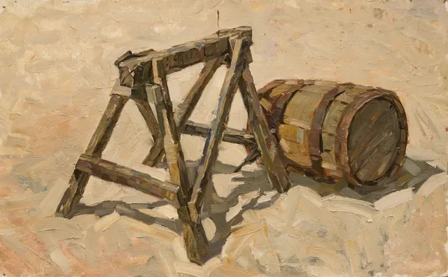 Sunlit. Cardboard, oil. Size: 50х80. Year: 1989