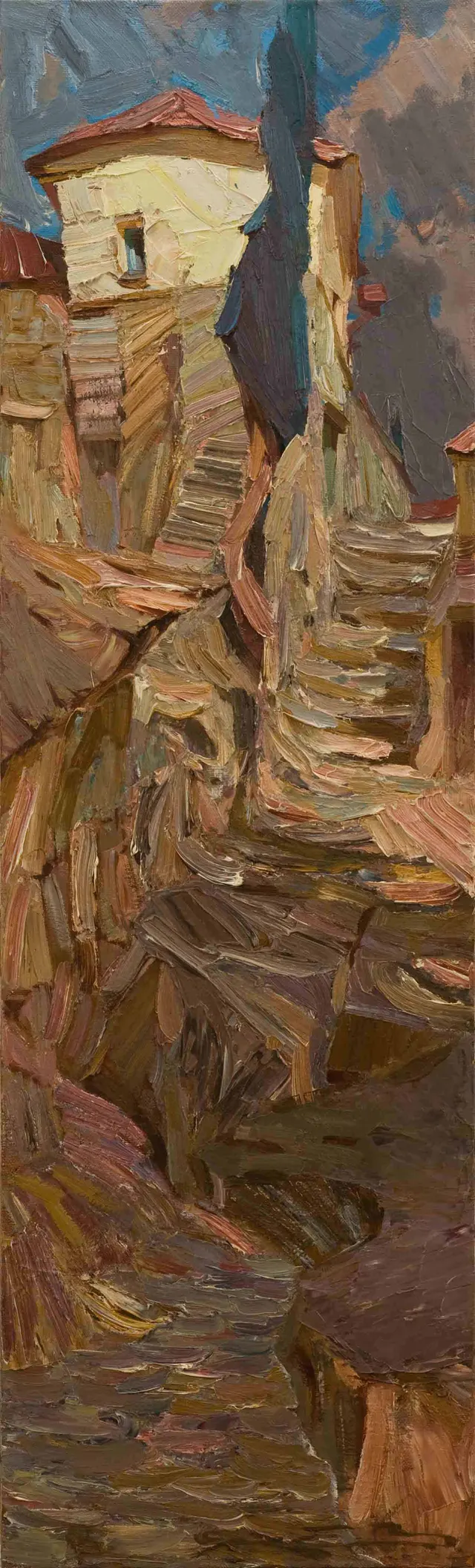 السّرو الأزرق ، زيت على قماش ، 150 × 45 ، 2002