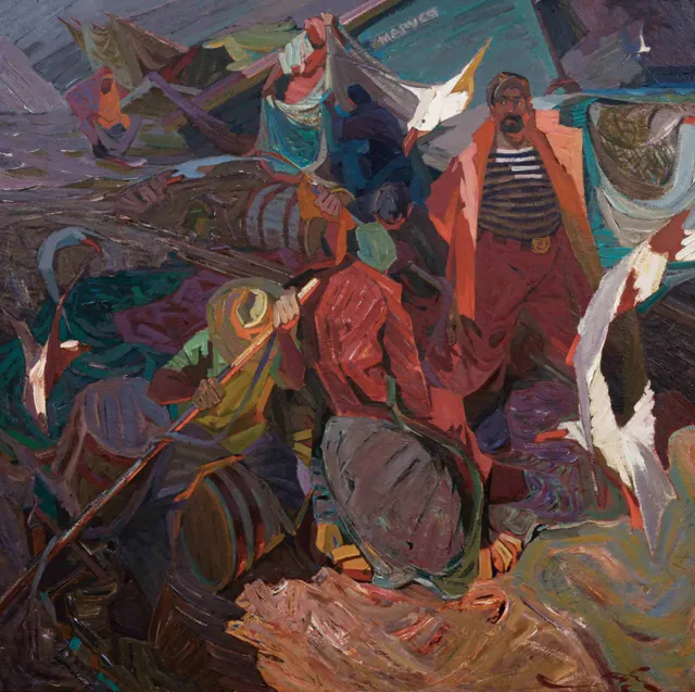 Azov knights, canvas, oil. Size: 200x200. Year: 2011