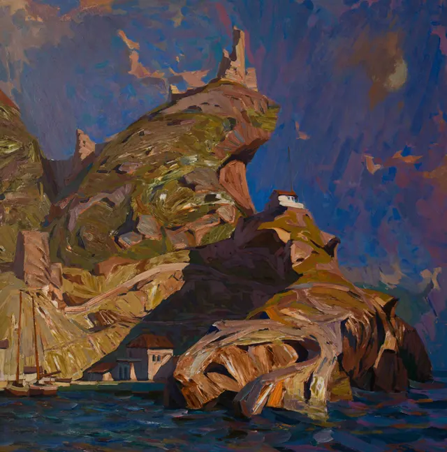 Coastal border. Canvas, oil. Size: 150х150. Year: 2009