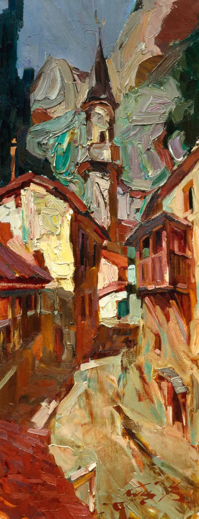مئذنة ، زيت على قماش ، 90 × 40 ، 2000