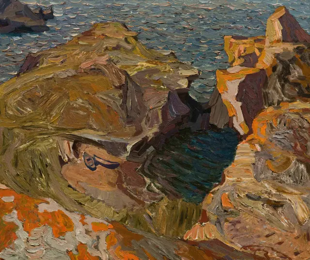 على ضفاف شديدة الانحدار ، زيت على كرتون ، 79.5 × 95 ، 2006