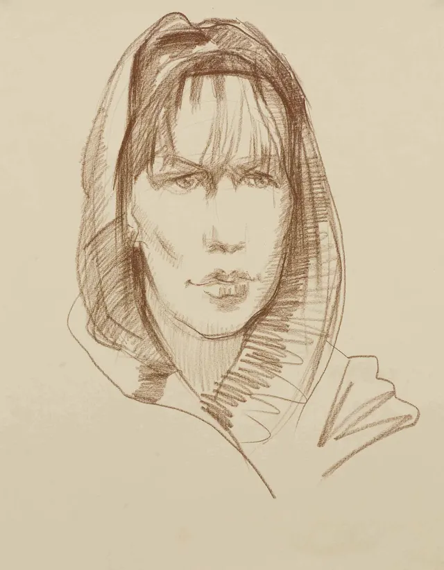 Жанна. Бумага. Сепия. Мел.65 х 50 см. 2005 г.
