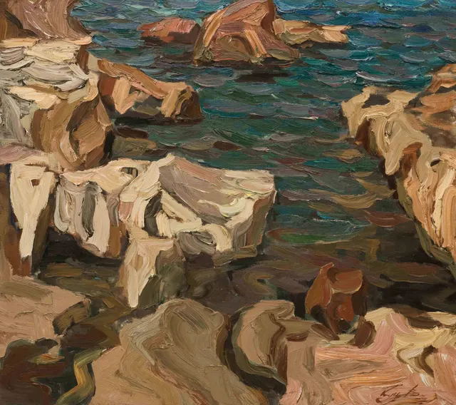 على ساحل خيرسونيس ، زيت على قماش ، 80 × 90 ، 1999