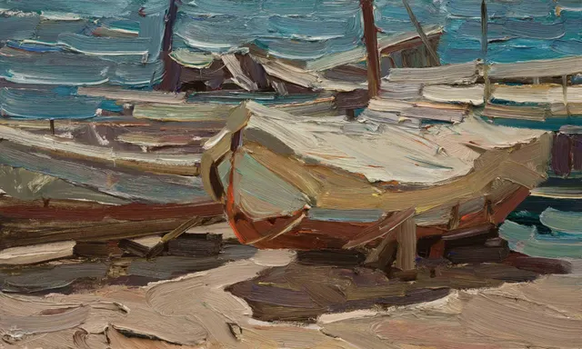قوارب مختلفة، زيت على كرتون ، 50 × 30 ، 2007
