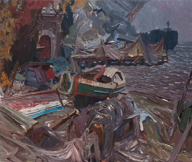 رصيف جنوبي ، زيت على قماش ، 100× 120 ، 2013
