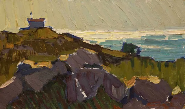 بيت حراسة ، زيت على كرتون ، 24 × 40 سم ، 2006