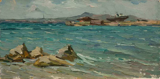 ريح رطب ، زيت على كرتون ، 50 × 40 سم ، 1985