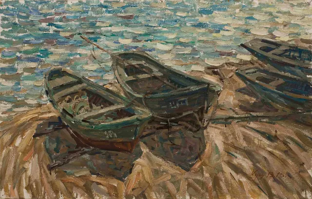 عن طريق البحر، زيت على كرتون ، 51 × 79,5 ، 1989