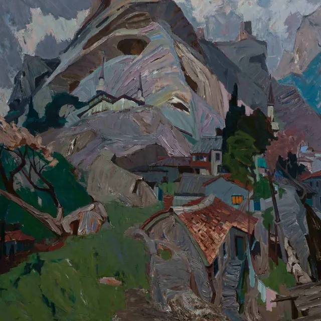 Mountain trails. Canvas, oil. Size: 150х150. Year: 2009