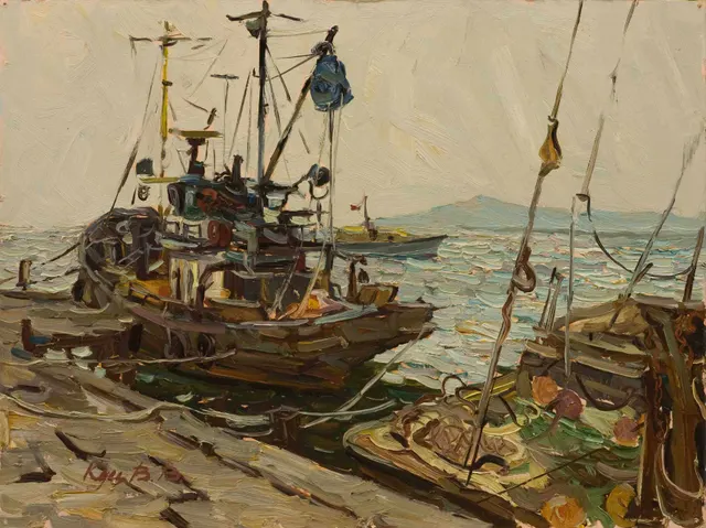 مساء ، زيت على كرتون ، 50 × 66 ، 1988