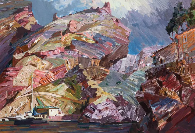 The legendary coasts of Tavrida. Canvas, oil. Size: 150х150. Year: 2018