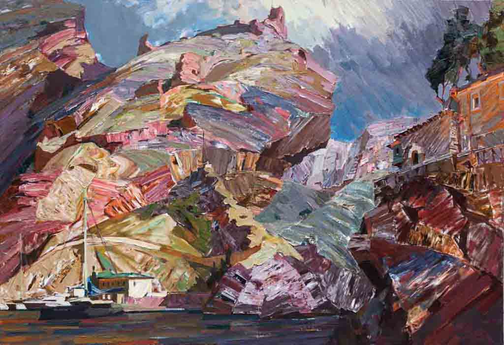 The legendary coasts of Tavrida. Canvas, oil. Size: 150х150. Year: 2018
