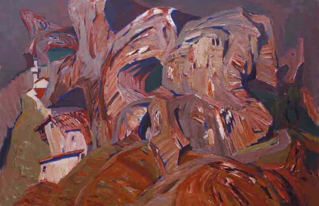 A legend set into a stone. Canvas, oil. Size: 100х150. Year: 2006