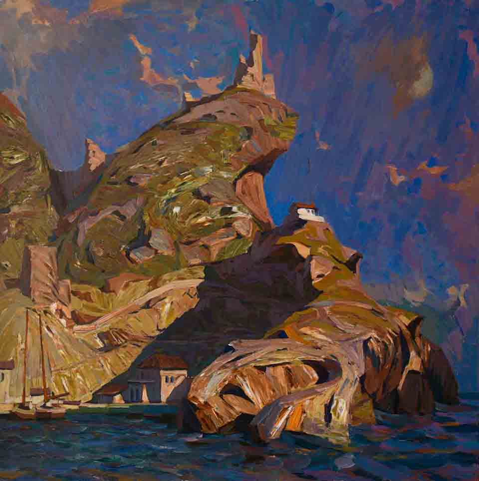 Coastal border. Canvas, oil. Size: 150х150. Year: 2009