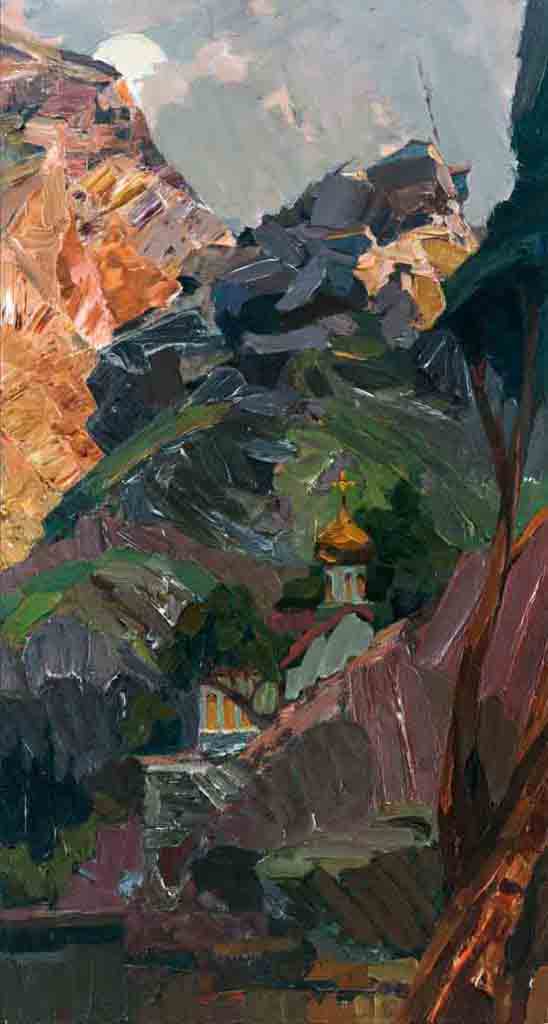 Among the rocky shores. Canvas, oil. Size: 150х80. Year: 2018