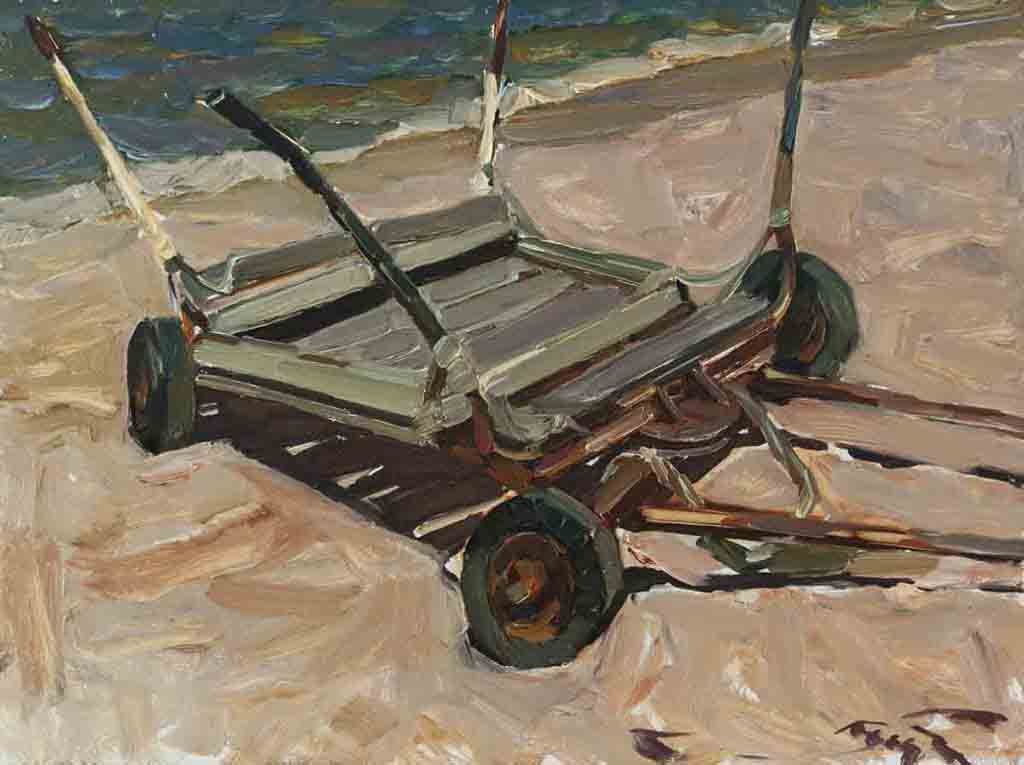 Truck, cardboard, oil. Size: 60x80. Year: 2017