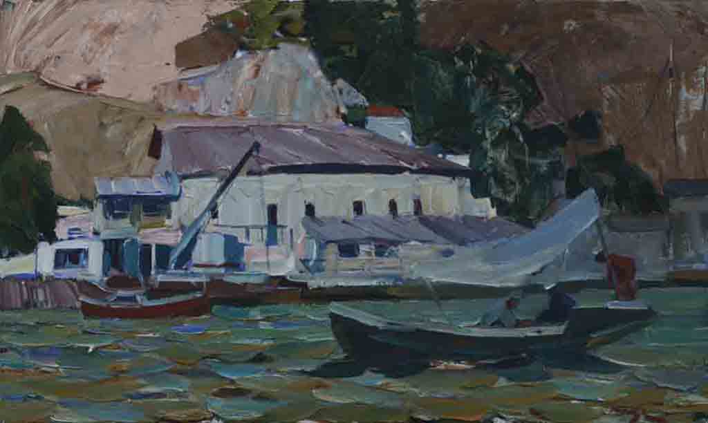 By the shores of Balaklava, Canvas, oil. Size: 60х100. Year: 2011