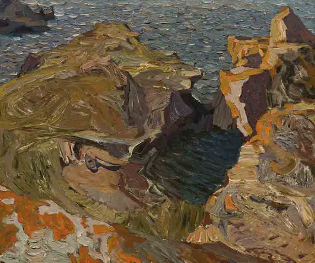 On the steep coasts. Cardboard, oil. Size: 79,5х95. Year: 2006