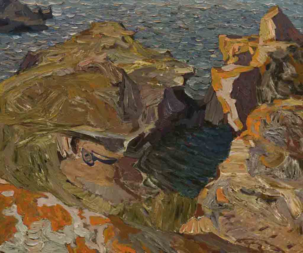 On the steep coasts. Cardboard, oil.  Size: 79,5х95. Year: 2006