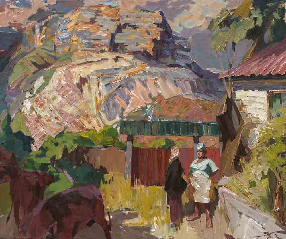 Once upon a time in Malosadovoe. Canvas, oil. Size: 100х120. Year: 2017
