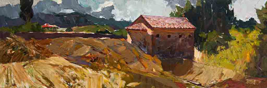 Old Church. Canvas, oil. Size: 40х120. Year: 2017