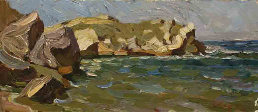 Fresh wind. Cardboard, oil. Size: 25х57. Year: 2006