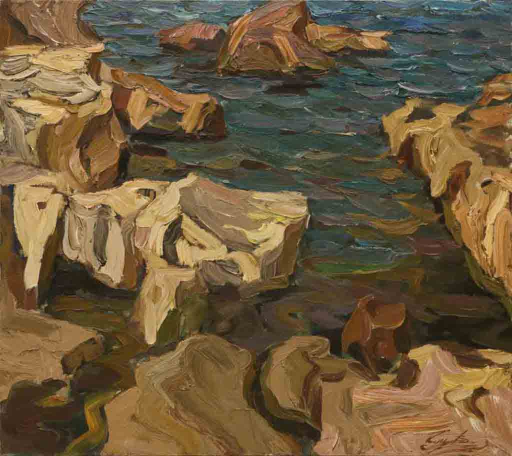 At the coast of Chersonesos. Size: 80х90. Year: 1990