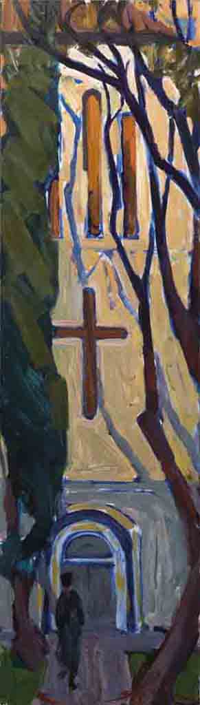 Evening. Cardboard, oil. Size: 121.5х34.5. Year: 2005