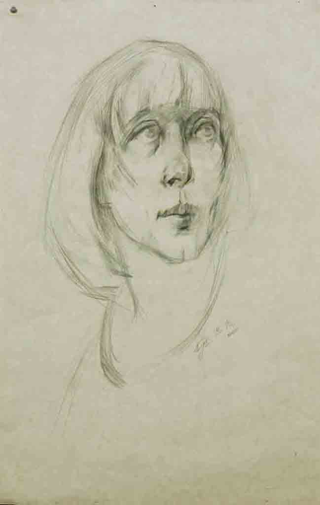 Elena. Paper. Pencil. 66 x 43 cm.1996