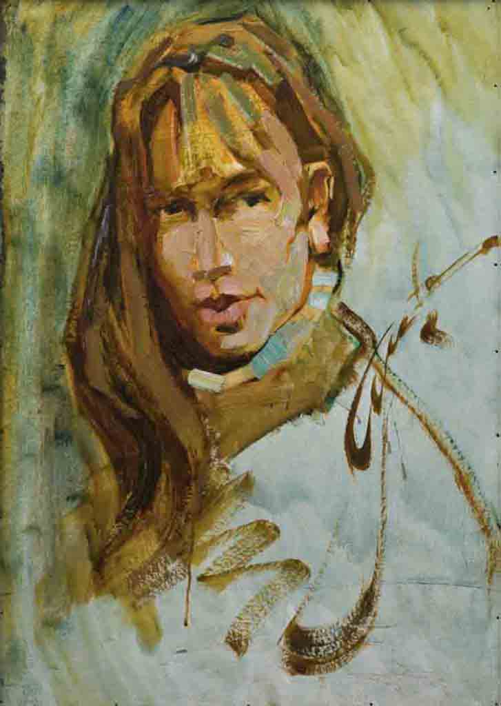 Female portrait. Canvas, oil. Size: 70x50. Year: 2003