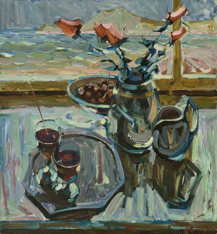 Still life. Cardboard, oil.  Size: 86.5х79.5. Year: 2006