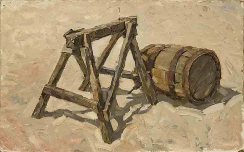 Sunlit. Cardboard, oil.  Size: 50х80. Year: 1989